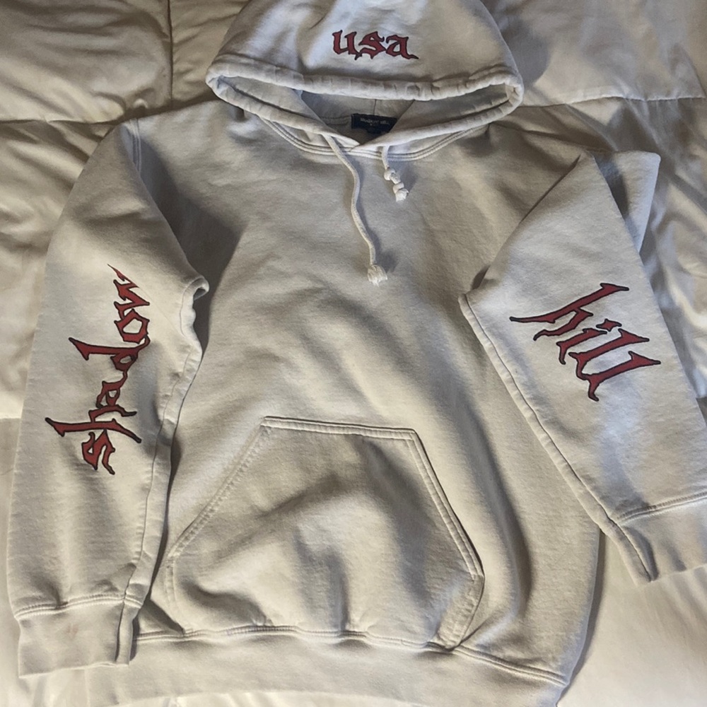 What in red classic USA shadow Hill hoodie gender neutral